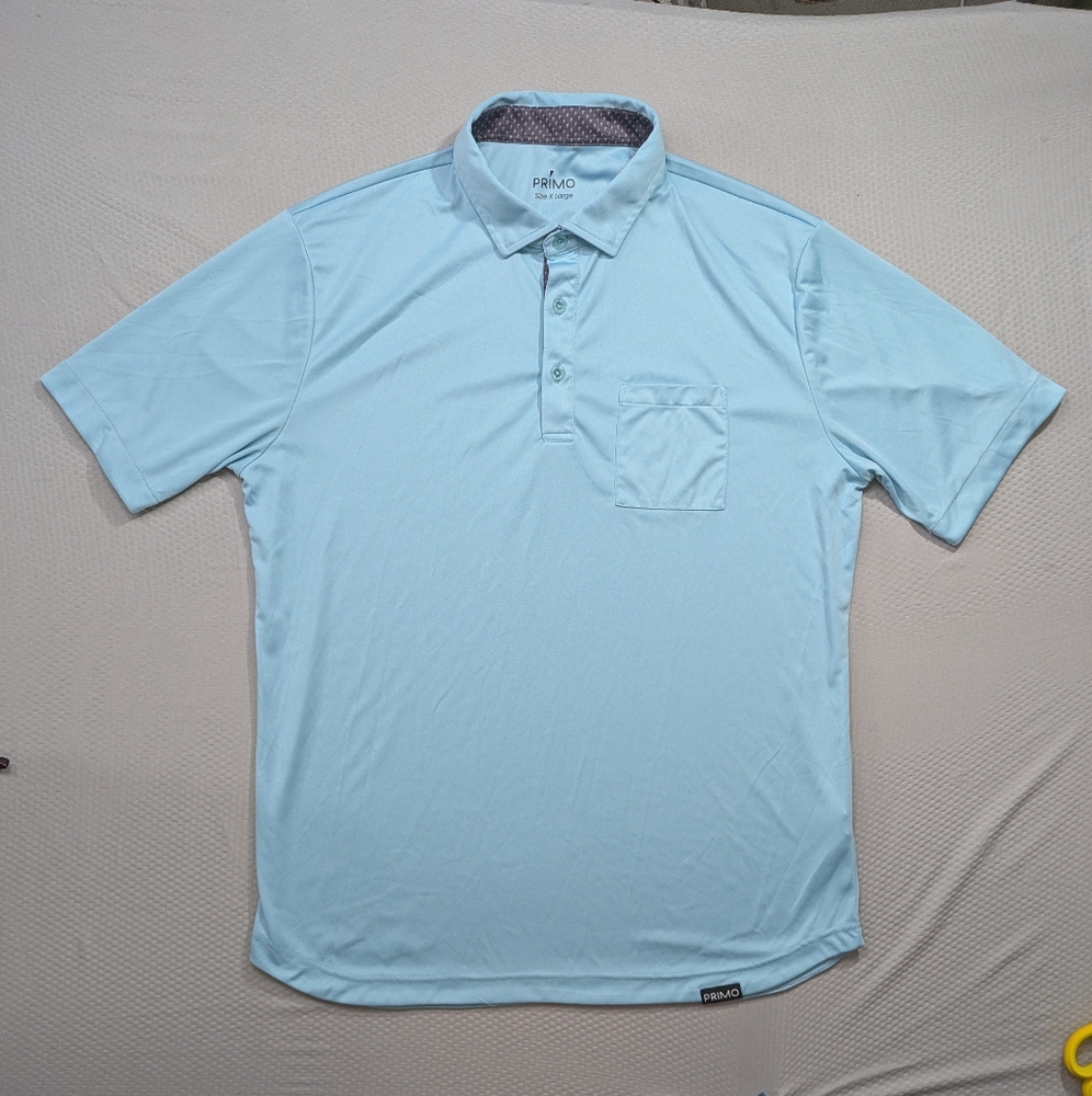 Primo Classic Collar Polo Shirt Marine Blue XL Golf Performance Short Sleeve